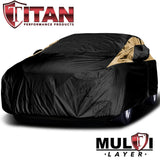 Titan Premium Multi-Layer PEVA Car Cover for Compact Sedans 176-185 Inches Long - Golden Night