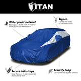 Titan Brilliant Color Poly 210T Car Cover for Sedans 186-202 Inches Long (Electric Blue)