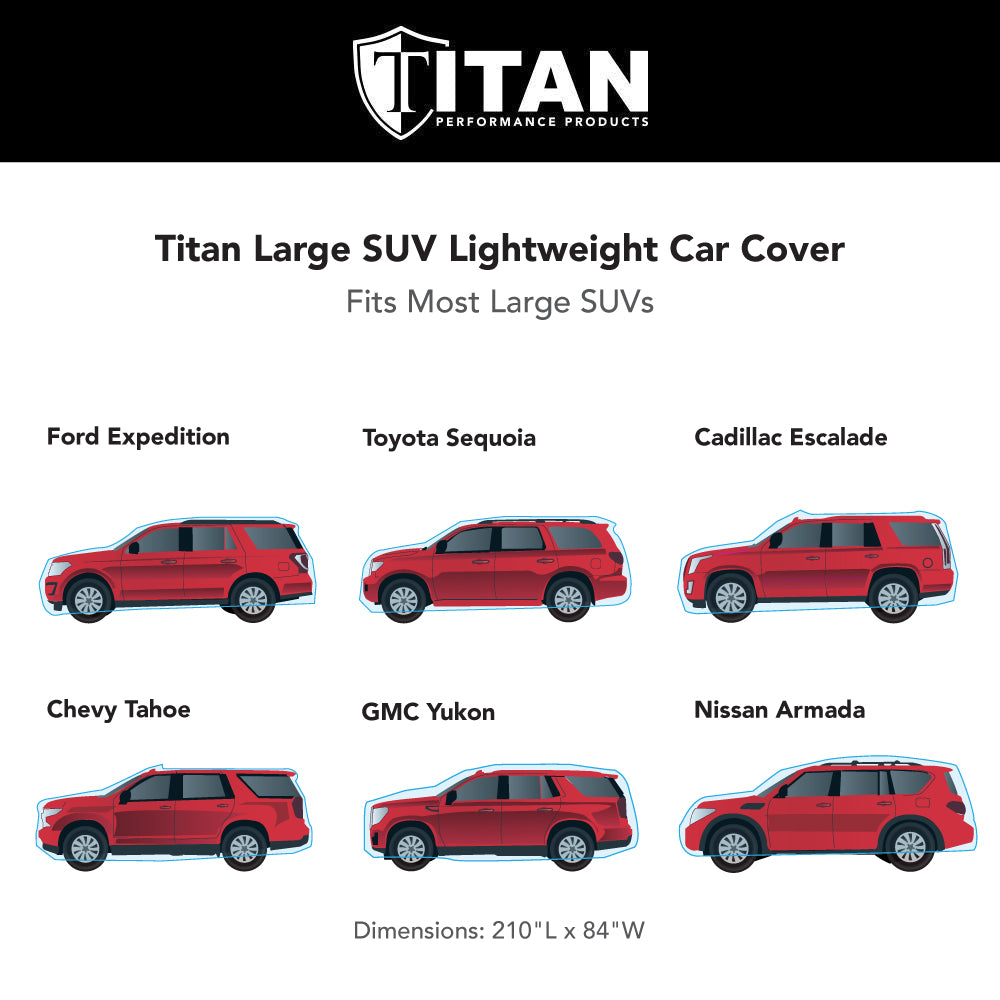 Titan Lightweight Poly 210T Car Cover for Large SUV 207-212”