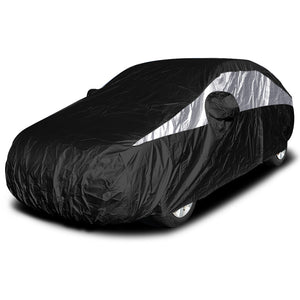 Titan Jet Black Poly 210T Car Cover for Sub-Compact Sedans 163-175 Inches Long