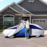 Titan Brilliant Color Poly 210T Car Cover for Sub-Compact Sedans 163-175 Inches Long (Midnight Blue)