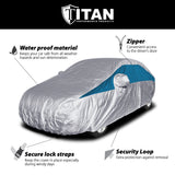 Titan Brilliant Color 210T Car Cover for Sub-Compact Sedans 163-175 Inches Long (Bondi Blue)