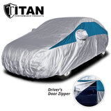 Titan Brilliant Color 210T Car Cover for Sub-Compact Sedans 163-175 Inches Long (Bondi Blue)