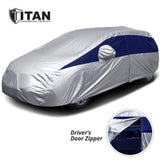 Titan Brilliant Color Poly 210T Car Cover for Hatchbacks 165-181 Inches Long (Midnight Blue)