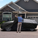 Titan Jet Black Poly 210T Car Cover for Hatchbacks 165-181 Inches Long