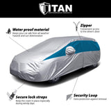Titan Brilliant Color Poly 210T Car Cover for Hatchbacks 165-181 Inches Long (Bondi Blue)