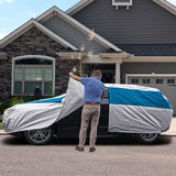 Titan Brilliant Color Poly 210T Car Cover for Hatchbacks 165-181 Inches Long (Bondi Blue)