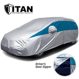 Titan Brilliant Color Poly 210T Car Cover for Hatchbacks 165-181 Inches Long (Bondi Blue)