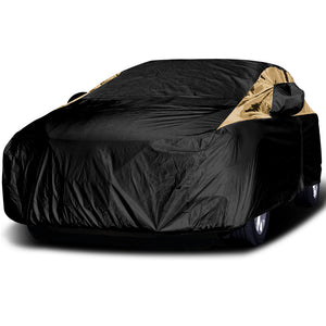 Titan Premium Multi-Layer PEVA Car Cover for Compact Sedans 176-185 Inches Long - Golden Night