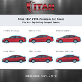 Titan Premium Multi-Layer PEVA Car Cover for Compact Sedans 176-185 Inches Long - Golden Night