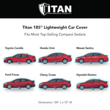 Titan Premium Multi-Layer PEVA Car Cover for Compact Sedans 176-185 Inches Long