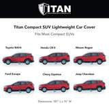Titan Brilliant Color Poly 210T Car Cover for Compact SUVs 170-187 Inches Long (Bondi Blue)