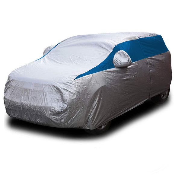 Titan Brilliant Color Poly 210T Car Cover for Compact SUVs 170-187 Inches Long (Bondi Blue)