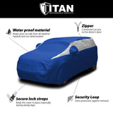 Titan Brilliant Color Poly 210T Car Cover for Compact SUVs 170-187 Inches Long (Electric Blue)