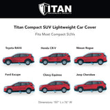 Titan Premium Multi-Layer PEVA Car Cover for Compact SUV 170-187 Inches Long - Jet Black