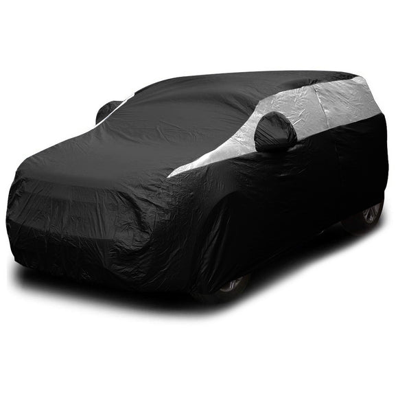 Titan Jet Black Poly 210T Car Cover for Compact SUVs 170-187 Inches Long