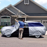 Titan Brilliant Color Poly 210T Car Cover for Compact SUVs 170-187 Inches Long (Midnight Blue)