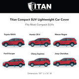 Titan Brilliant Color Poly 210T Car Cover for Compact SUVs 170-187 Inches Long (Electric Blue)