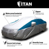 Titan Brilliant Color Poly 210T Car Cover for Sedans 186-202 Inches Long (Bondi Blue)