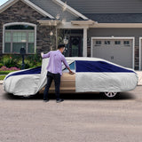 Titan Brilliant Color Poly 210T Car Cover for Sedans 186-202 Inches Long (Midnight Blue)