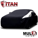Titan Premium Multi-Layer PEVA Car Cover for Sedans 186-202 Inches Long - Jet Black