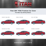 Titan Premium Multi-Layer PEVA Car Cover for Sedans 186-202 Inches Long - Jet Black