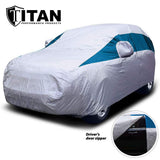 Titan Brilliant Color Poly 210T Car Cover for Mid-Size SUVs 188-206 Inches Long (Bondi Blue)