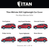 Titan Brilliant Color Poly 210T Car Cover for Mid-Size SUVs 188-206 Inches Long (Electric Blue)