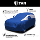 Titan Brilliant Color Poly 210T Car Cover for Mid-Size SUVs 188-206 Inches Long (Electric Blue)