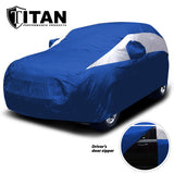 Titan Brilliant Color Poly 210T Car Cover for Mid-Size SUVs 188-206 Inches Long (Electric Blue)