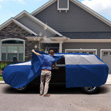 Titan Brilliant Color Poly 210T Car Cover for Mid-Size SUVs 188-206 Inches Long (Electric Blue)