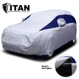 Titan Brilliant Color Poly 210T Car Cover for Mid-Size SUVs 188-206 Inches Long (Midnight Blue)