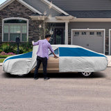 Titan Brilliant Color Poly 210T Car Cover for Large Sedans 203-212 Inches Long (Bondi Blue)