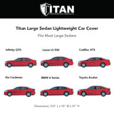 Titan Lightweight Poly 210T Car Cover for Large Sedans 203-212 Inches Long