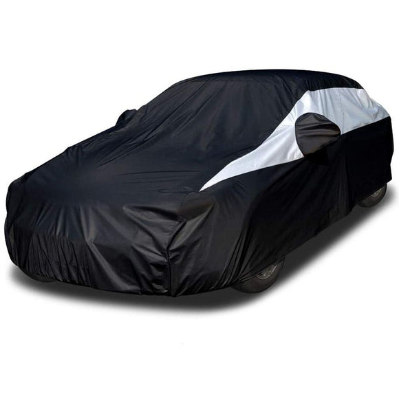 Titan Jet Black Poly 210T Car Cover for Large Sedans 203-212 Inches Long