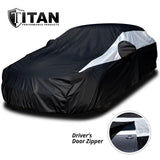 Titan Jet Black Poly 210T Car Cover for Large Sedans 203-212 Inches Long