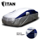 Titan Brilliant Color Poly 210T Car Cover for Large Sedans 203-212 Inches Long (Midnight Blue)