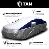 Titan Brilliant Color Poly 210T Car Cover for Large Sedans 203-212 Inches Long (Midnight Blue)
