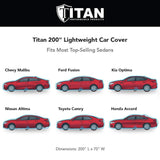 Titan Brilliant Color Poly 210T Car Cover for Sedans 186-202 Inches Long (Midnight Blue)