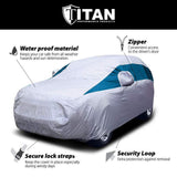 Titan Brilliant Color Poly 210T Car Cover for Mid-Size SUVs 188-206 Inches Long (Bondi Blue)