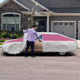 Titan Brilliant Color Poly 210T Car Cover for Sedans 186-202 Inches Long (Fuchsia)
