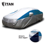 Titan Brilliant Color Poly 210T Car Cover for Sedans 186-202 Inches Long (Bondi Blue)