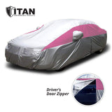 Titan Brilliant Color Poly 210T Car Cover for Sedans 186-202 Inches Long (Fuchsia)