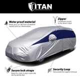 Titan Brilliant Color Poly 210T Car Cover for Hatchbacks 165-181 Inches Long (Midnight Blue)