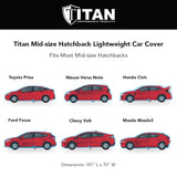 Titan Lightweight Poly 210T Car Cover for Hatchbacks 165-181 Inches Long