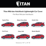Titan Brilliant Color Poly 210T Car Cover for Hatchbacks 165-181 Inches Long (Midnight Blue)