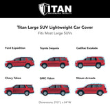 Titan Lightweight Poly 210T Car Cover for Large SUVs 207-212 Inches Long